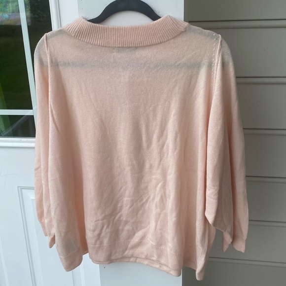NWT J. Crew Orange Wool Blend crew Neck seamed around 3/4 Sleeve Sweater med - Picture 2 of 10